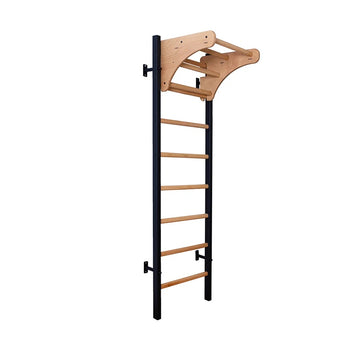 BenchK 211 B/W Wall Bars With An Adjustable Beech Wooden Pull Up Bar